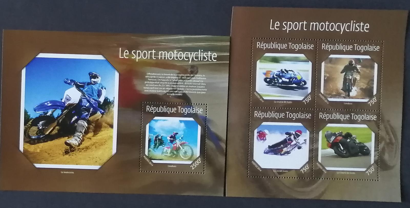 Togo 2014 22€ Motocykly a motorky, Závodní a běžné