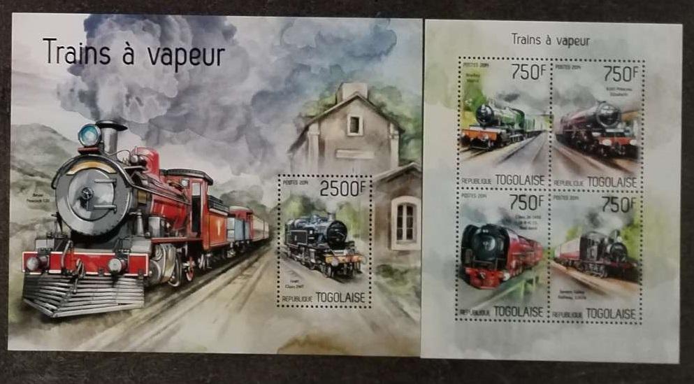 Togo 2014 22€ Parní lokmotivy a vlaky světa