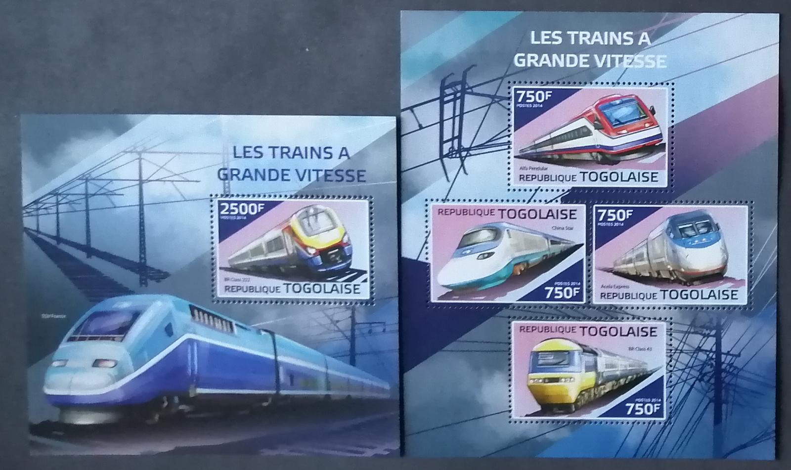 Togo 2014 22€ Vysokorychlostní vlaky a lokomotivy světa, Acela