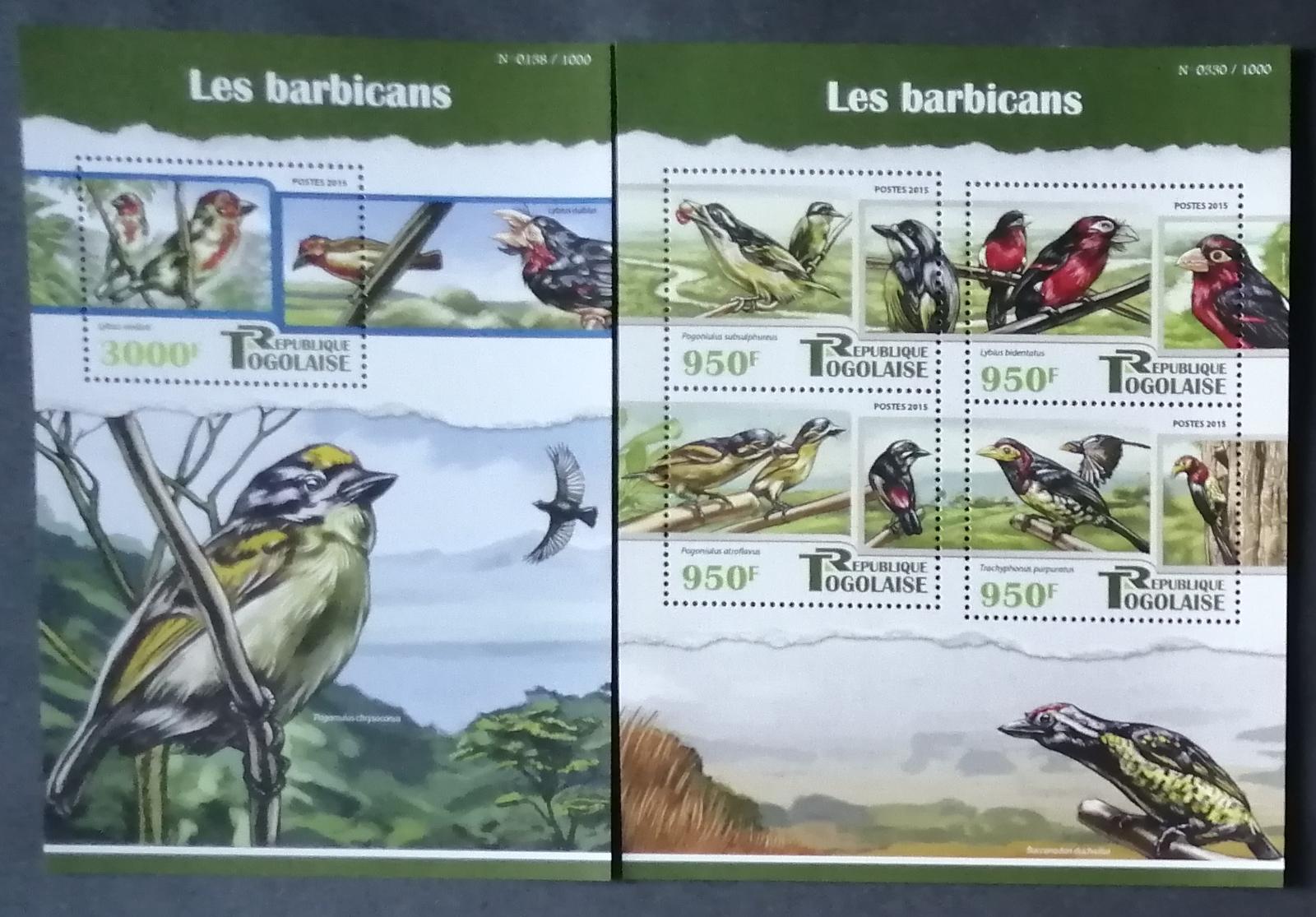 Togo 2015 27€ Afričtí ptáci - Šplhavci, Ornitologie