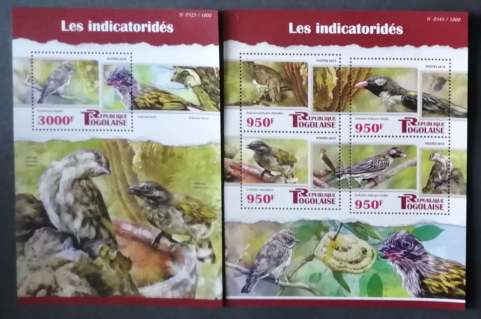 Togo 2015 27€ Afričtí ptáci - Vousákovití, Ornitologie