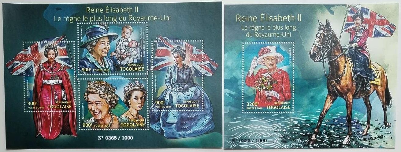 Togo 2015 27€ Královna Alžběta II. nejdéle vládnoucí panovnice