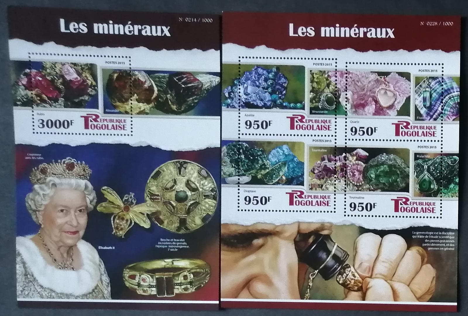 Togo 2015 27€ Minerály a drahokamy světa, Šperky Alžběty II