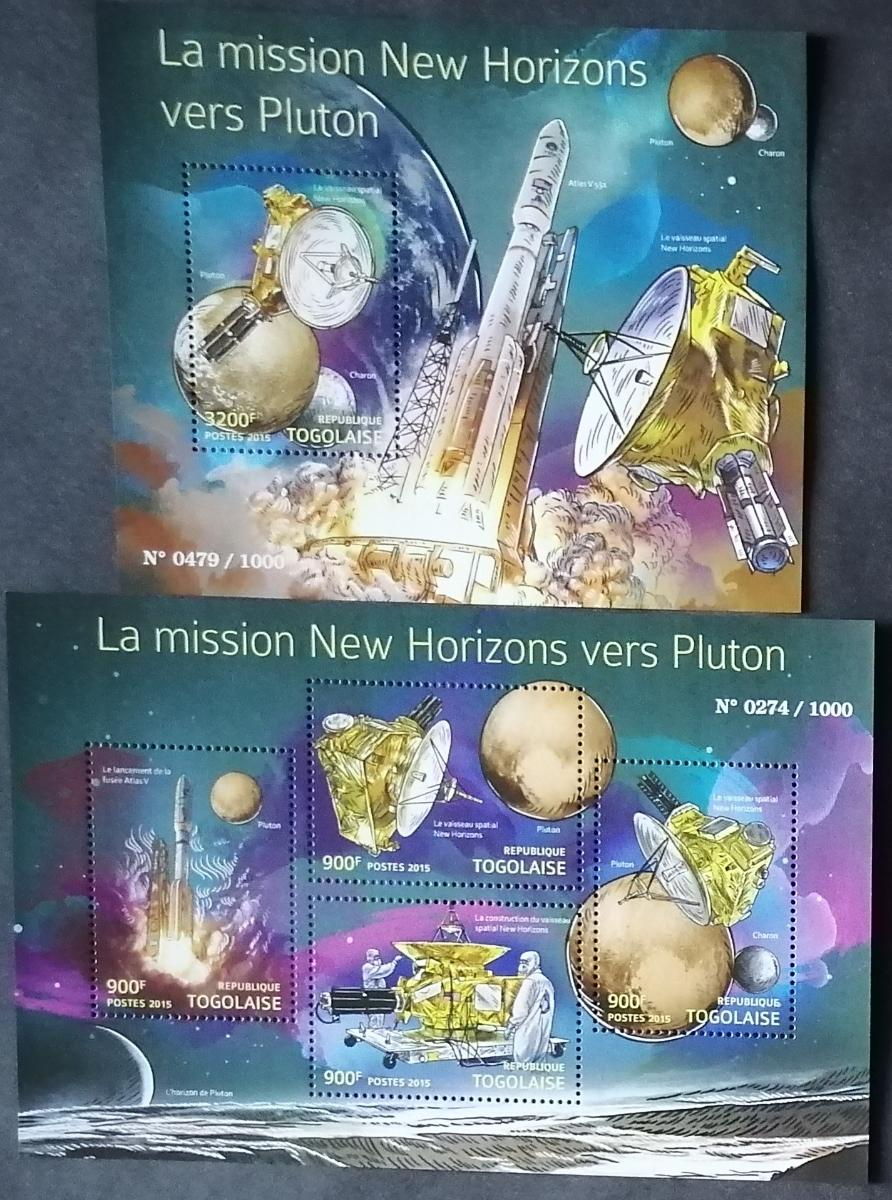 Togo 2015 27€ Mise New Horizons na Plutu, Průzkum vesmíru a planety