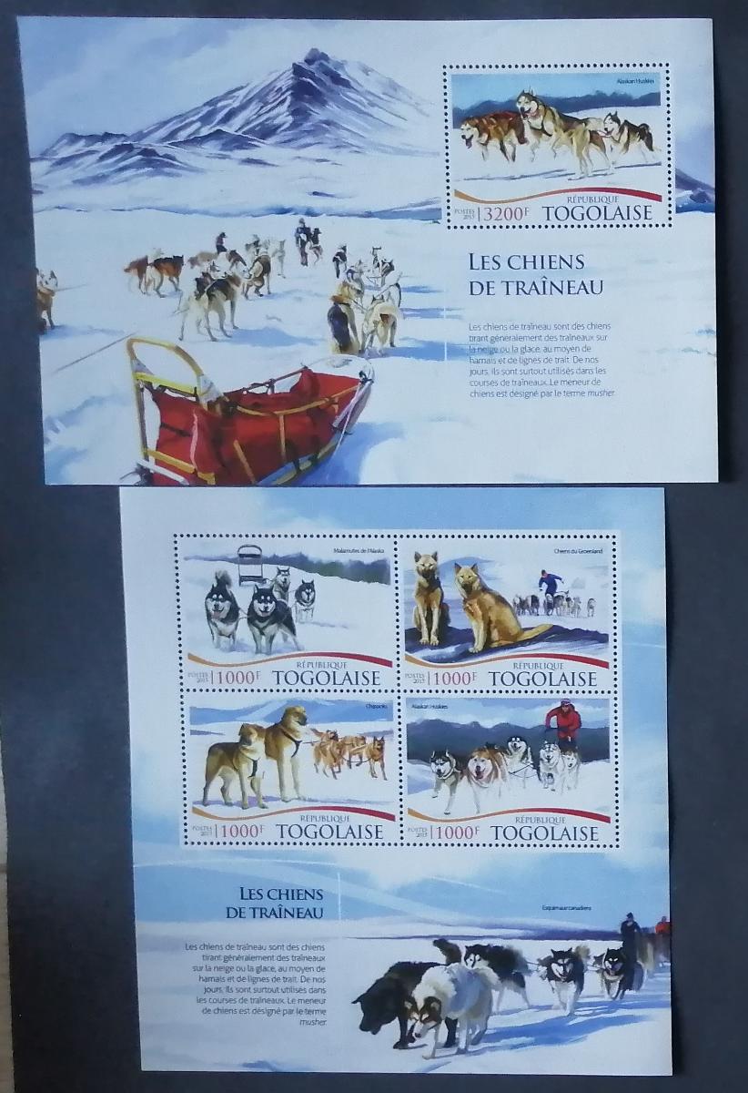 Togo 2015 29€ Sněžné sáně a polární doprava, Psi a husky