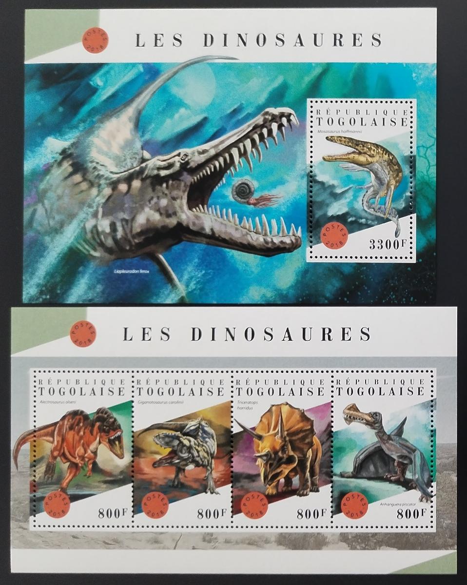 Togo 2018 Vodní dinosauři a ještěři pravěku
