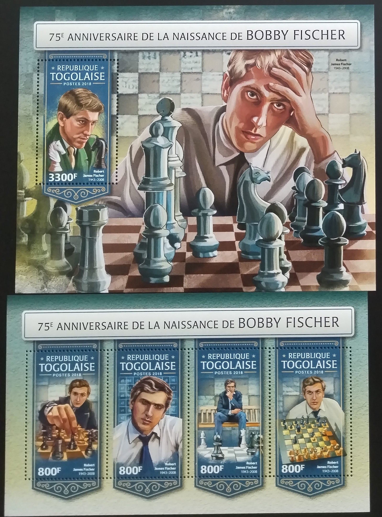 Togo 2018 Bobby Fischer a šachy