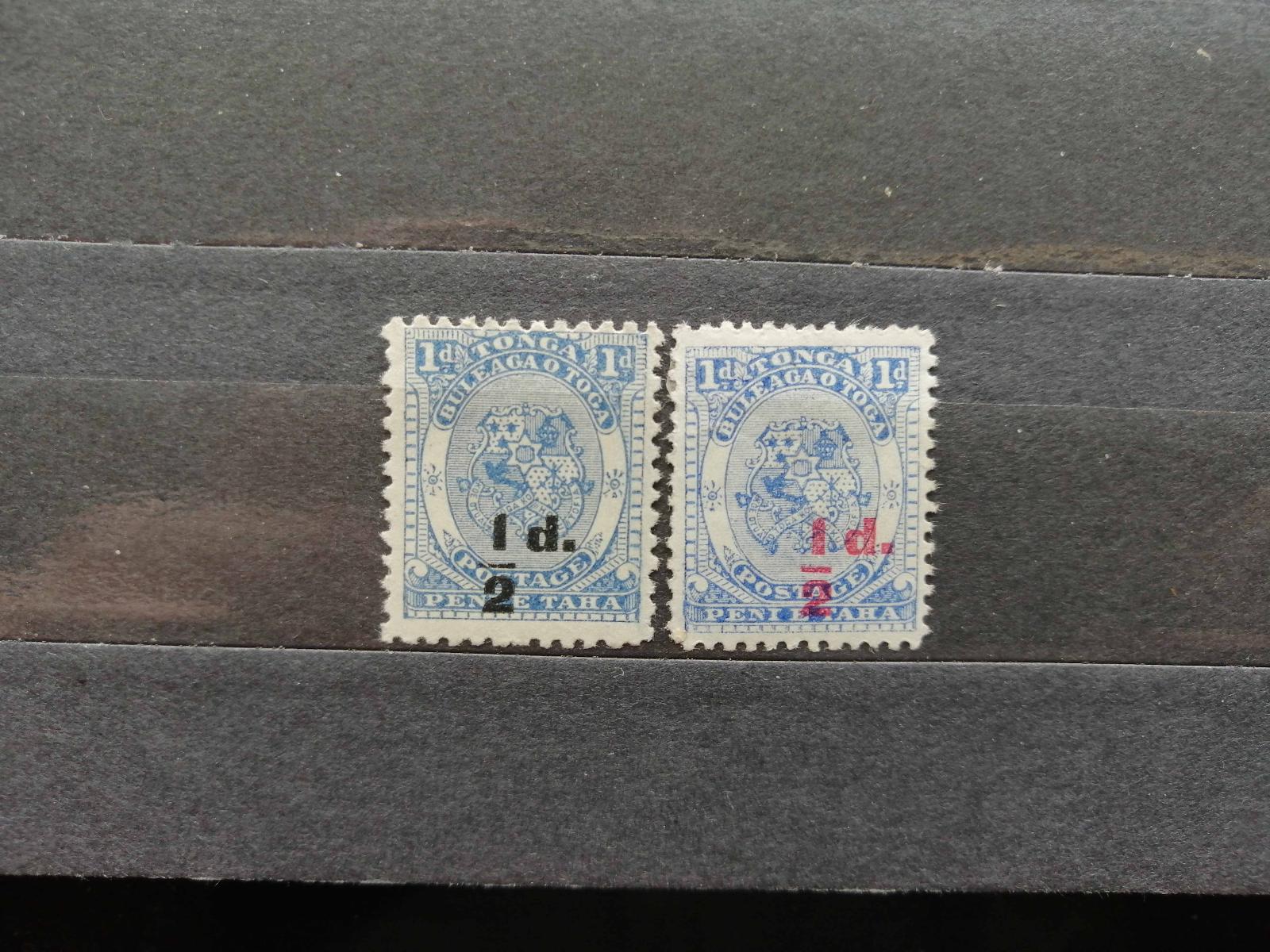 Tonga 1893 - 2x * hledané přetisky 65£