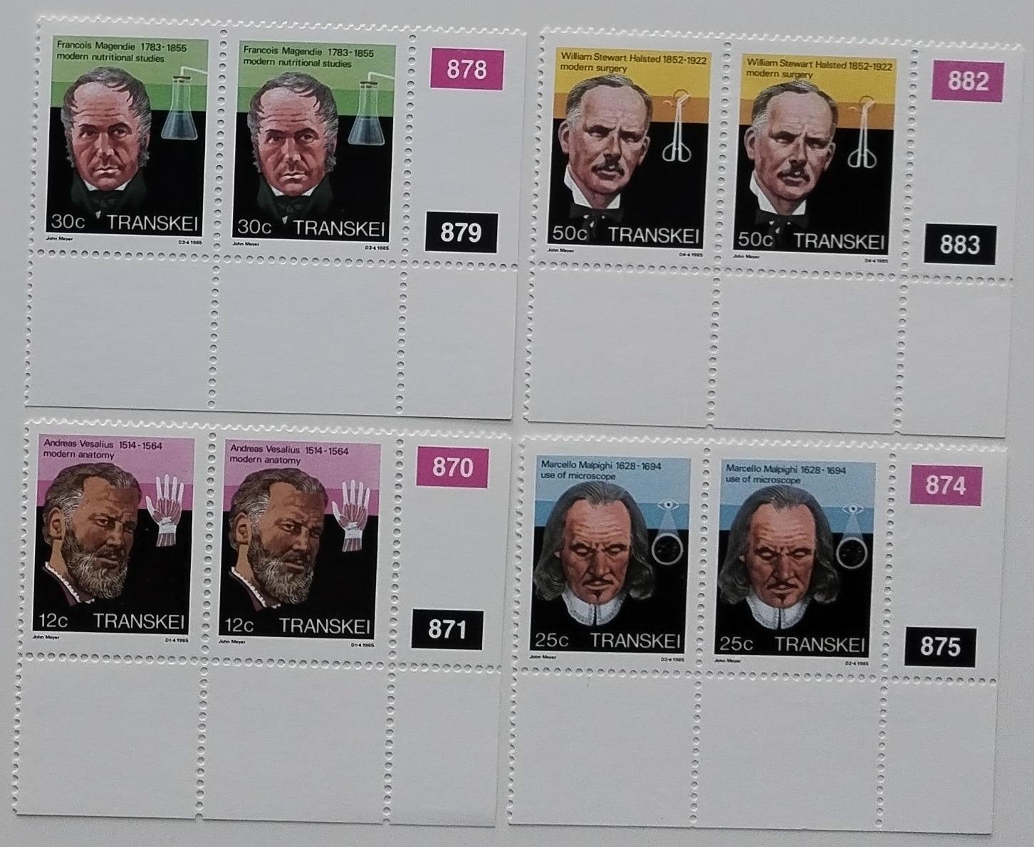 Transkei 1985 Osobnosti medicíny - Halsted, Vesalius a Magendie PÁRY