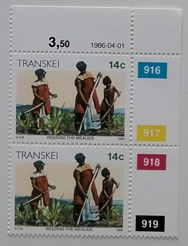 Transkei 1986 Dotisk definitivy kmenové kultury PÁR