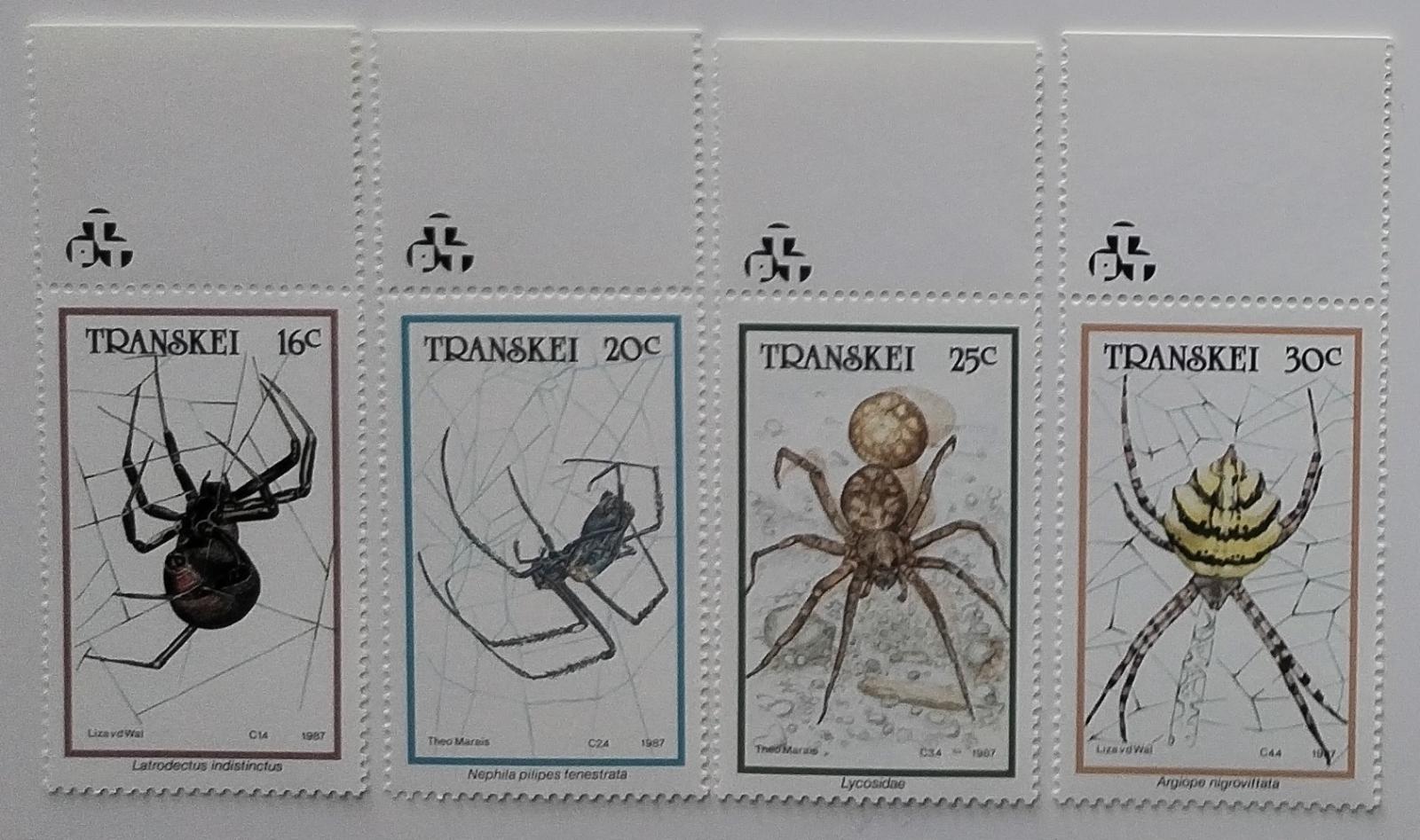 Transkei 1987 Pavouci a hmyz Afriky