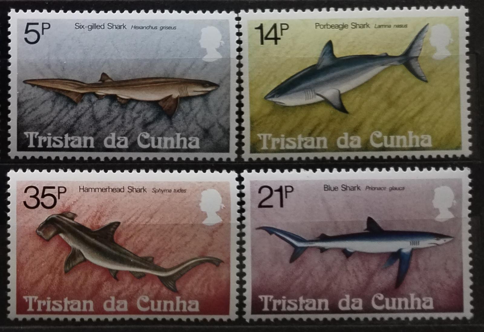 Tristan da Cunha 1982 Žraloci a ryby ostrova
