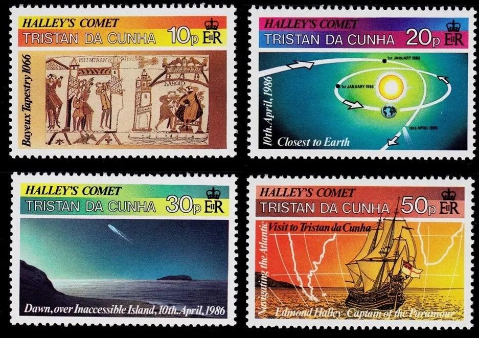 Tristan da Cunha 1986 Halleyova kometa, Vesmír a kosmos