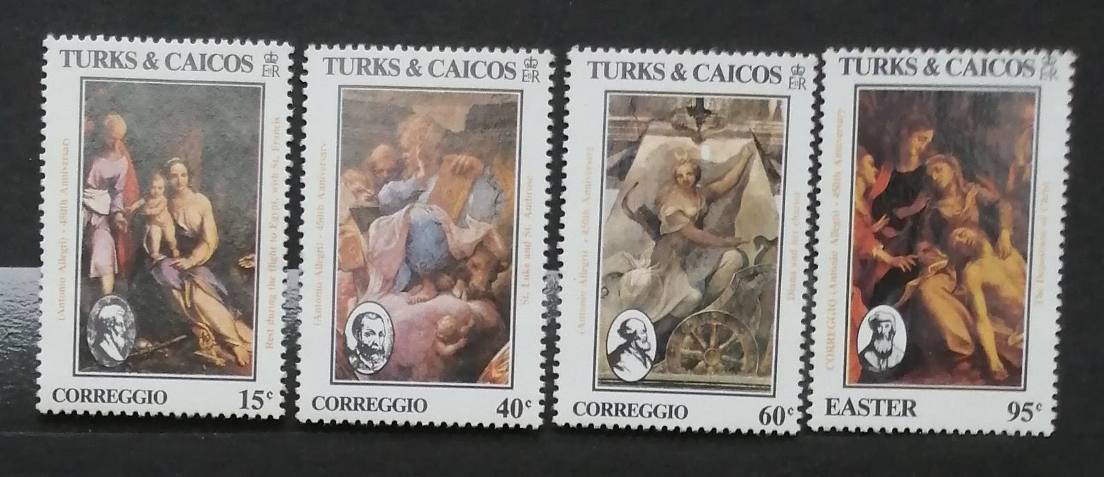 Turks & Caicos 1984 5,5€ Velikonoce a umění, výročí malíře Correggia