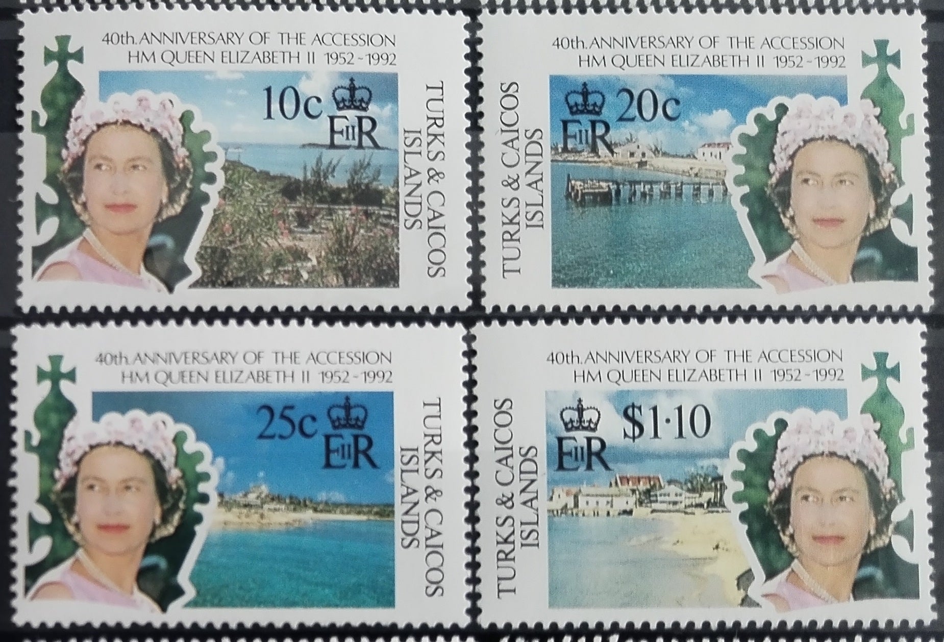 Turks & Caicos  1992 Výročí vlády královny, půl série