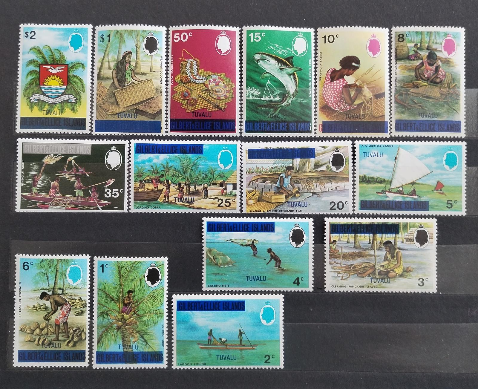 Tuvalu 1976 Definitiva - Přetisky nové země, Kultura a fauna ostrovů