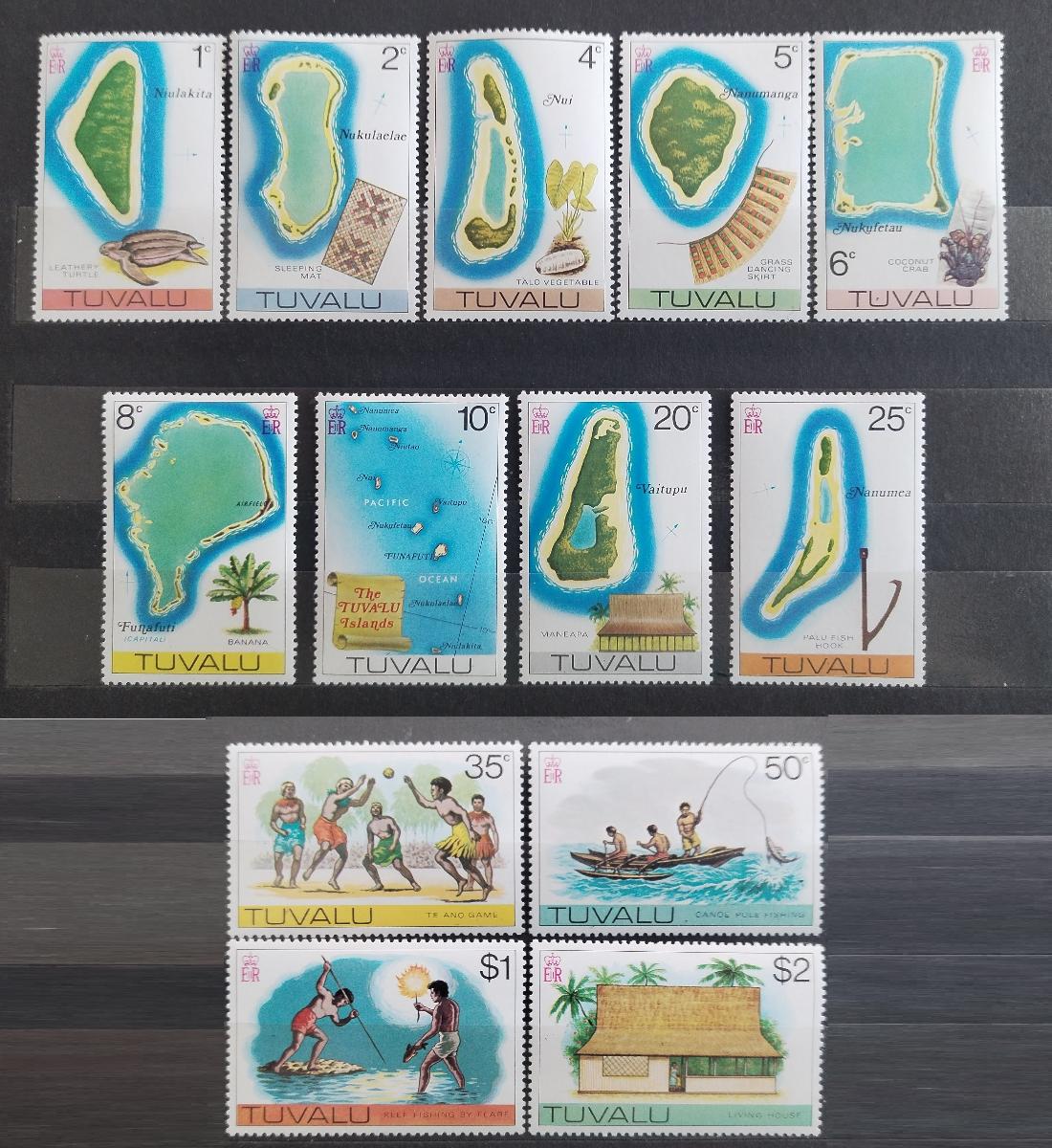 Tuvalu 1976 Výběr z definitivy po 2$