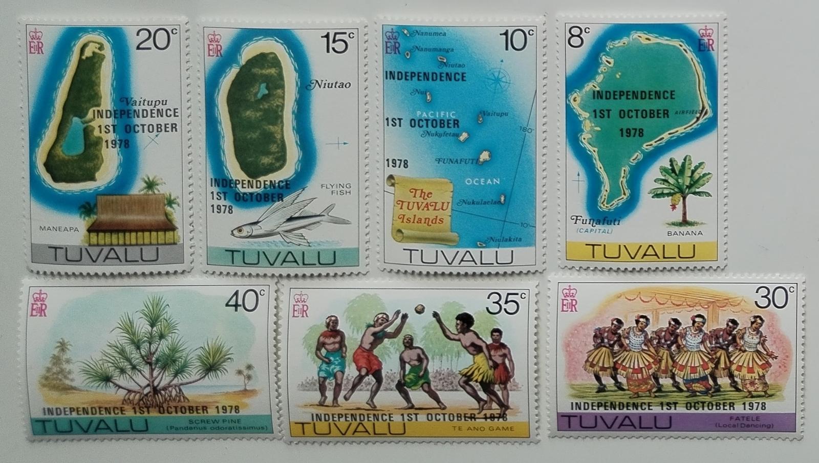 Tuvalu 1978 Přetisky nezávislosti