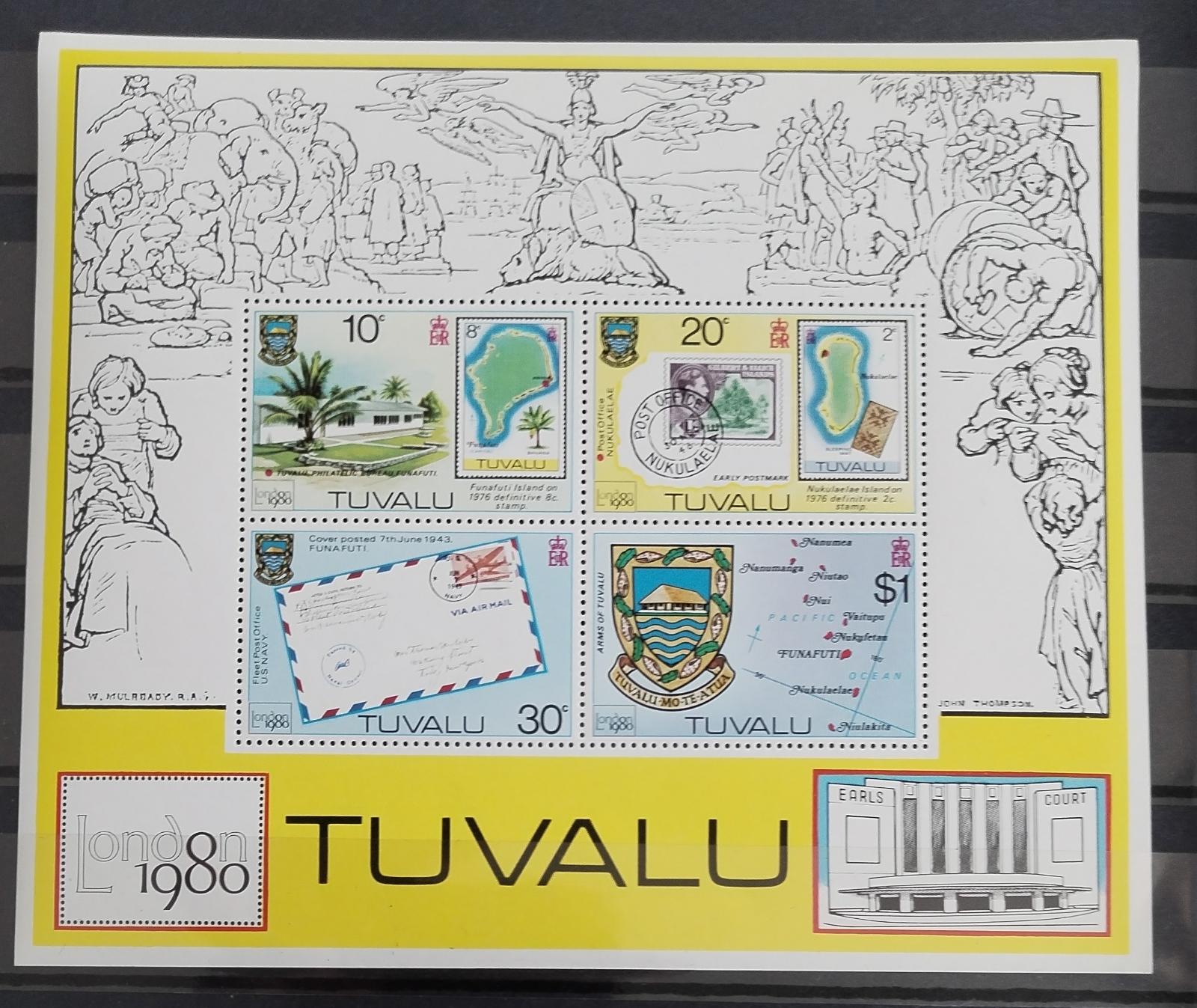 Tuvalu 1980 Výstava LONDON a známky ostrova