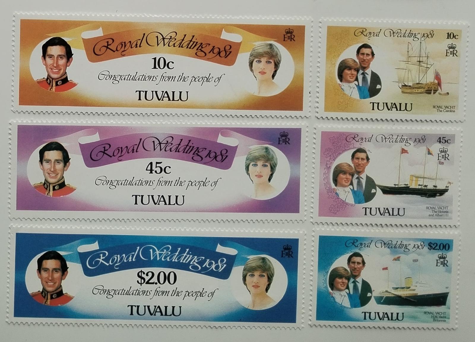 Tuvalu 1981 Svatba princezny Diany a krále Karla III.