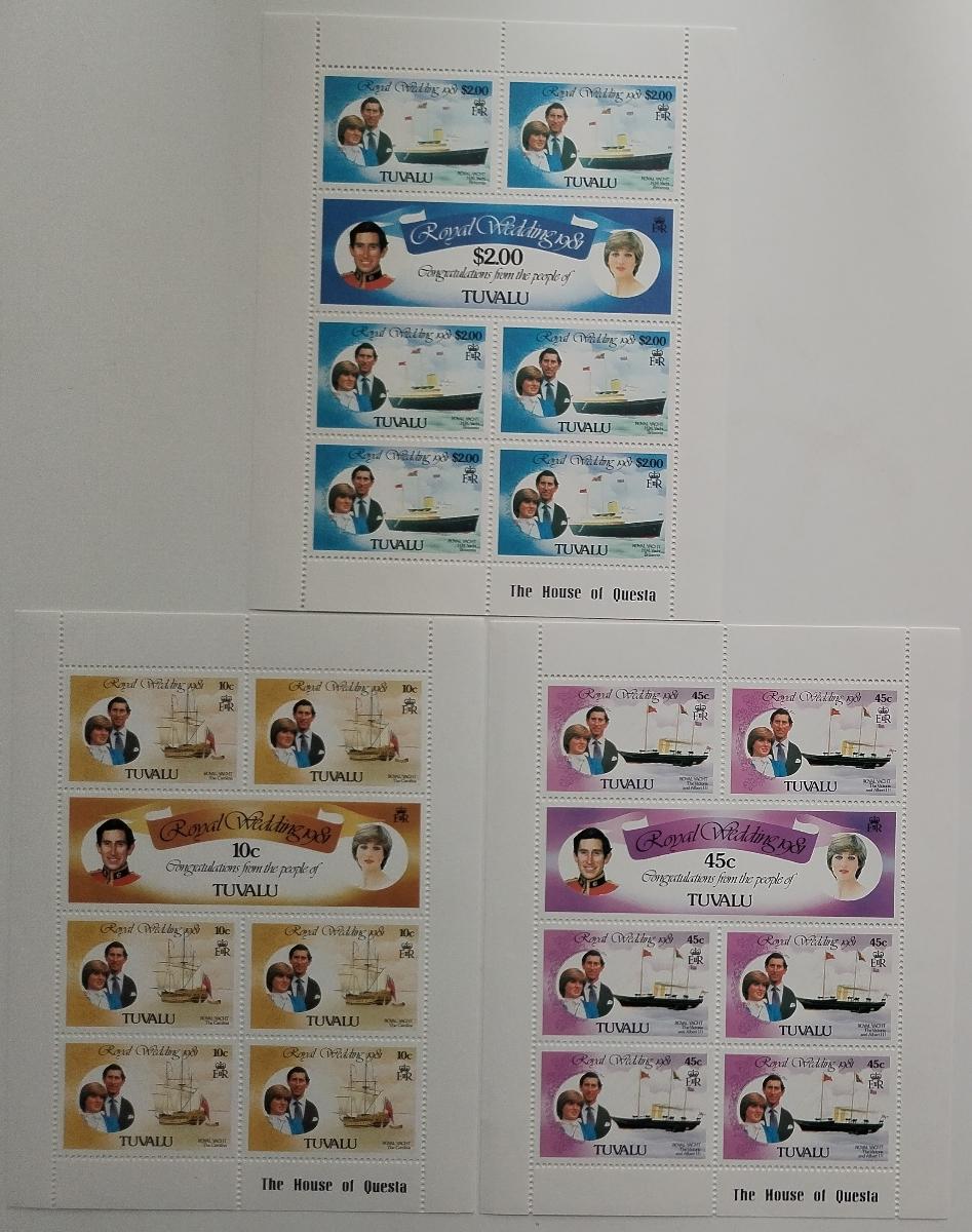 Tuvalu 1981 Svatba princezny Diany a krále Karla III. BLOKY