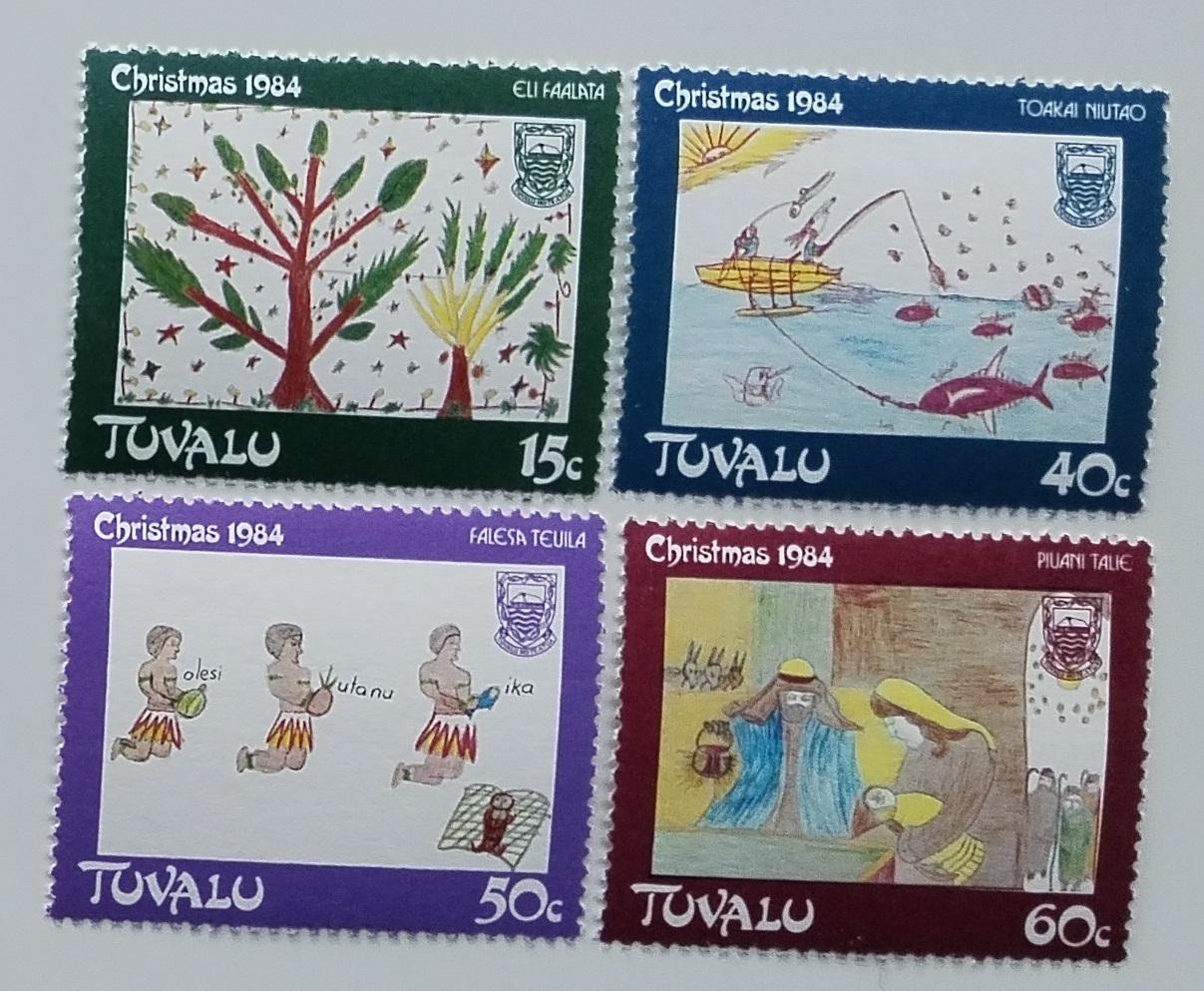 Tuvalu 1984 Vánoce a dětské kresby