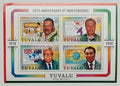 Tuvalu 1998 Bl.64 6€ 20 let nezávislosti ostrova, Vlajky a mapy