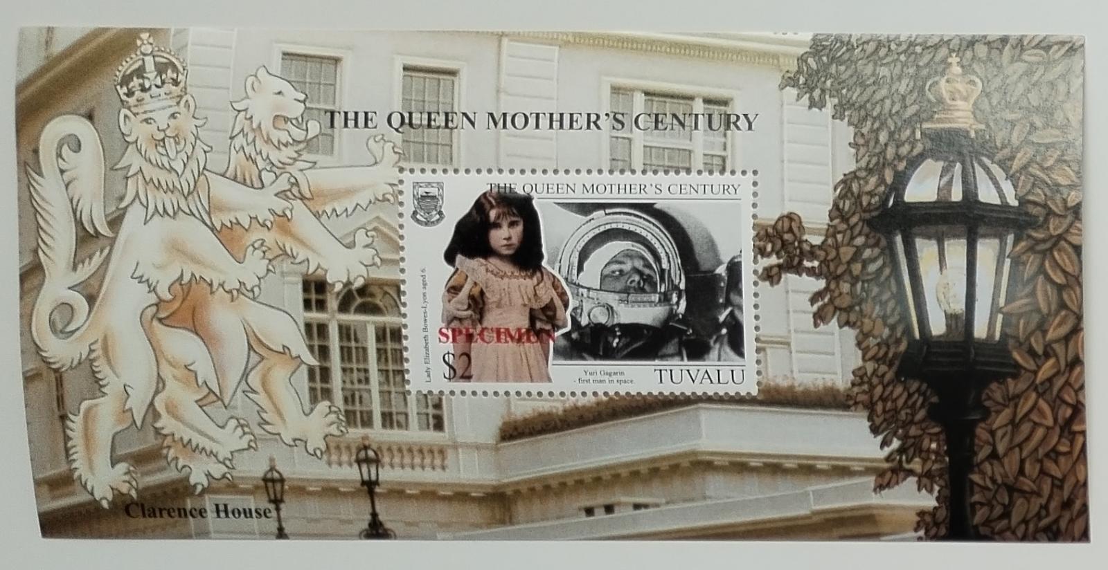 Tuvalu 1999 Oslavy milénia a královny matky, Gagarin SPECIMEN