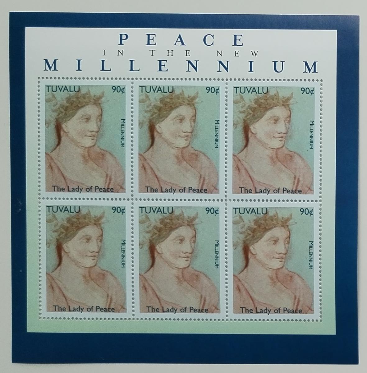 Tuvalu 1999 Oslavy milénia - Alegorie míru a umění, "Lady of Peace"