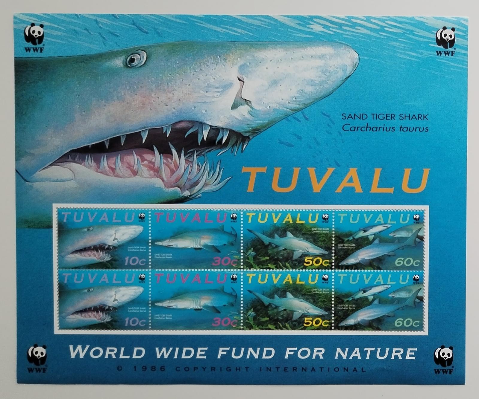 Tuvalu 2000 8€ Ostrovní ryby - Žraloci, Ochrana přírody, VELKÝ FORMÁT