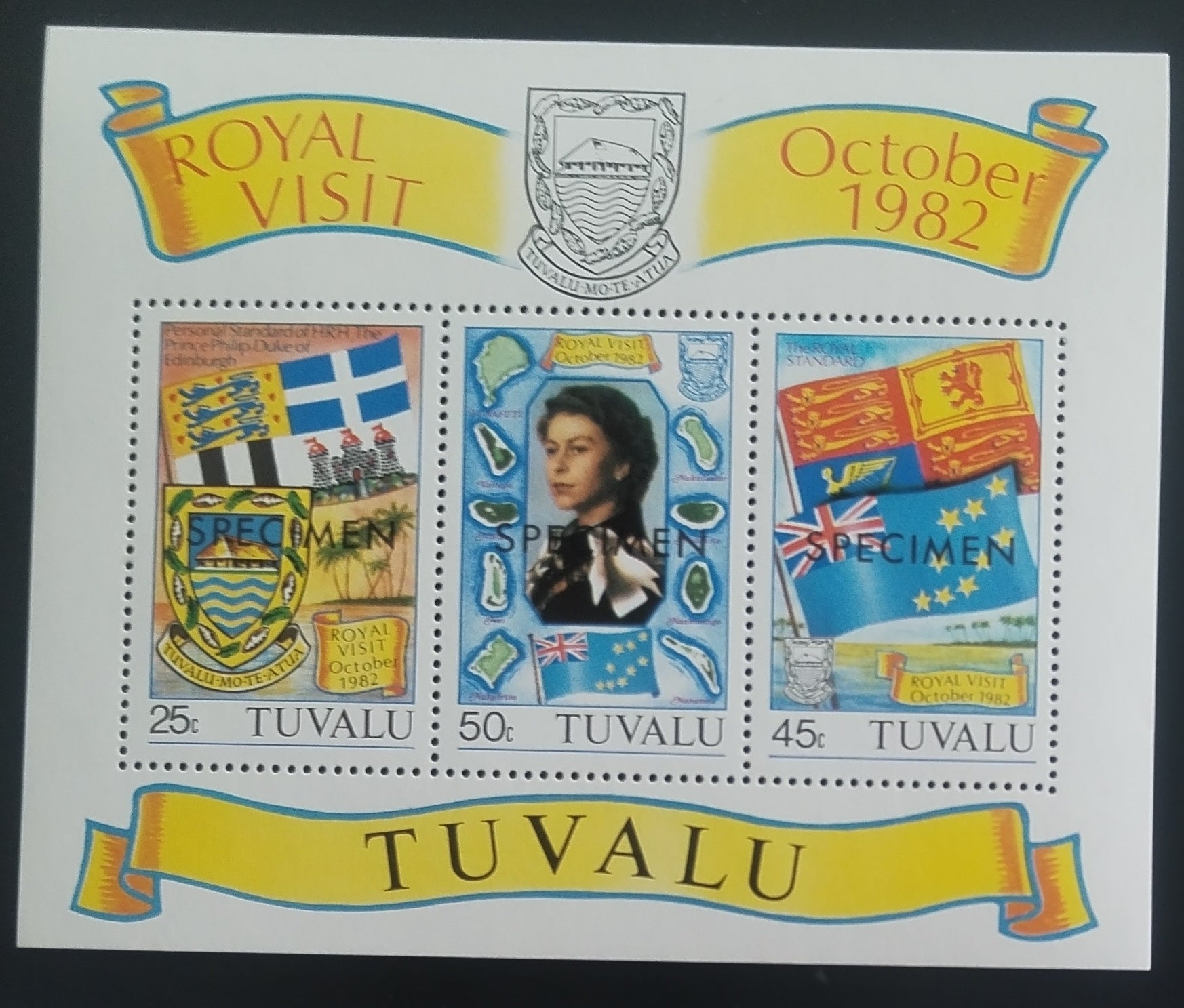 Tuvalu 1982 Královská návštěva, Vlajky SPECIMEN
