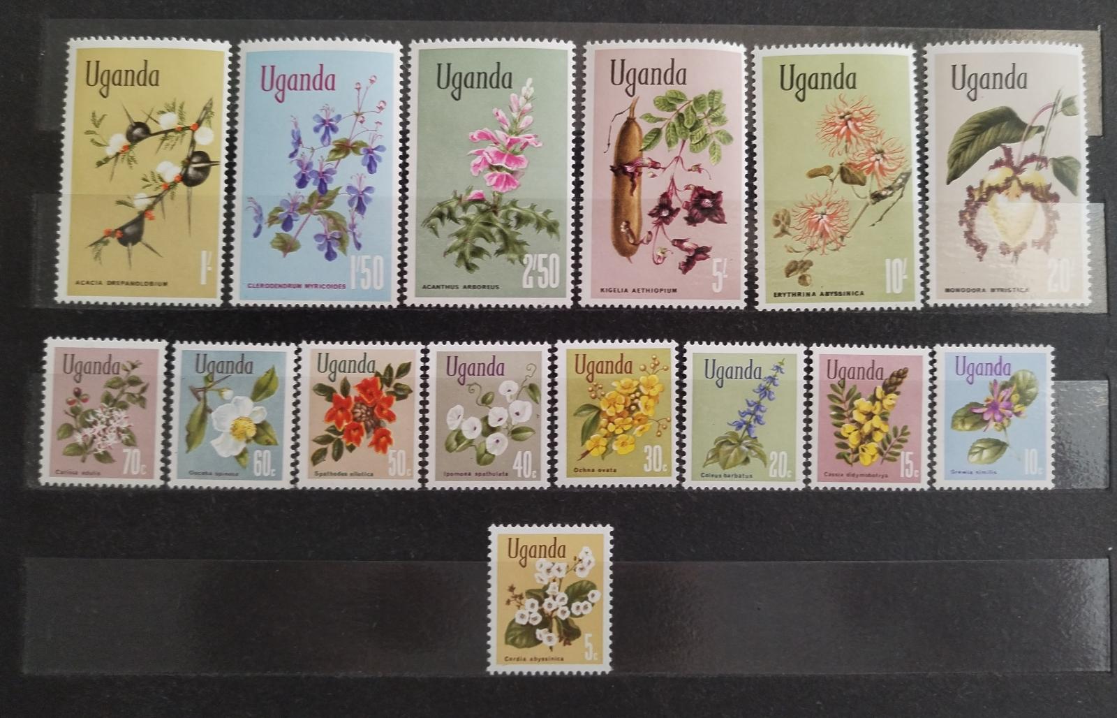 Uganda 1969 Definitiva: Africké květiny a kvetoucí stromy