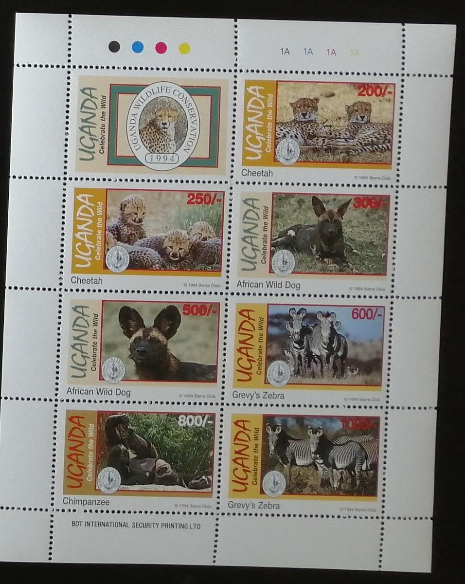 Uganda 1994 Mi.1422-8 11€ Století Sierra Club, kočky, zebry, hyeny