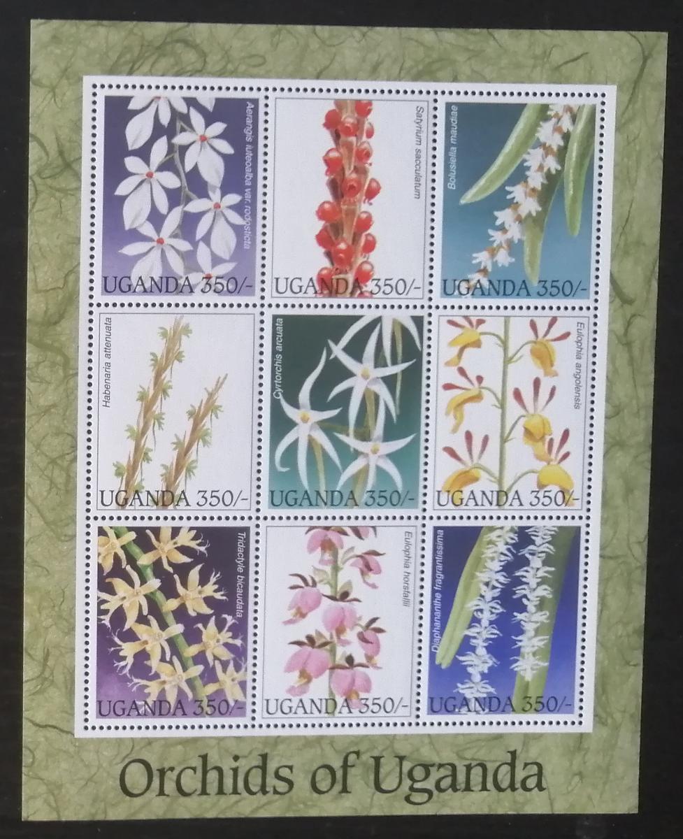 Uganda 1995 Mi.1635-3 12€ Africké orchideje, flora a květiny