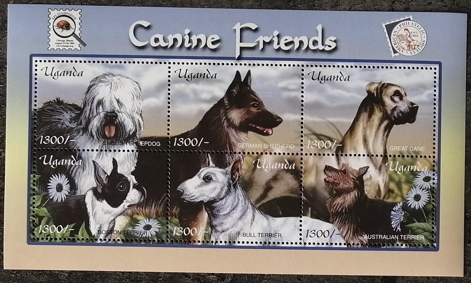 Uganda 2001 15€ Psi a jejich rasy, Domácí fauna