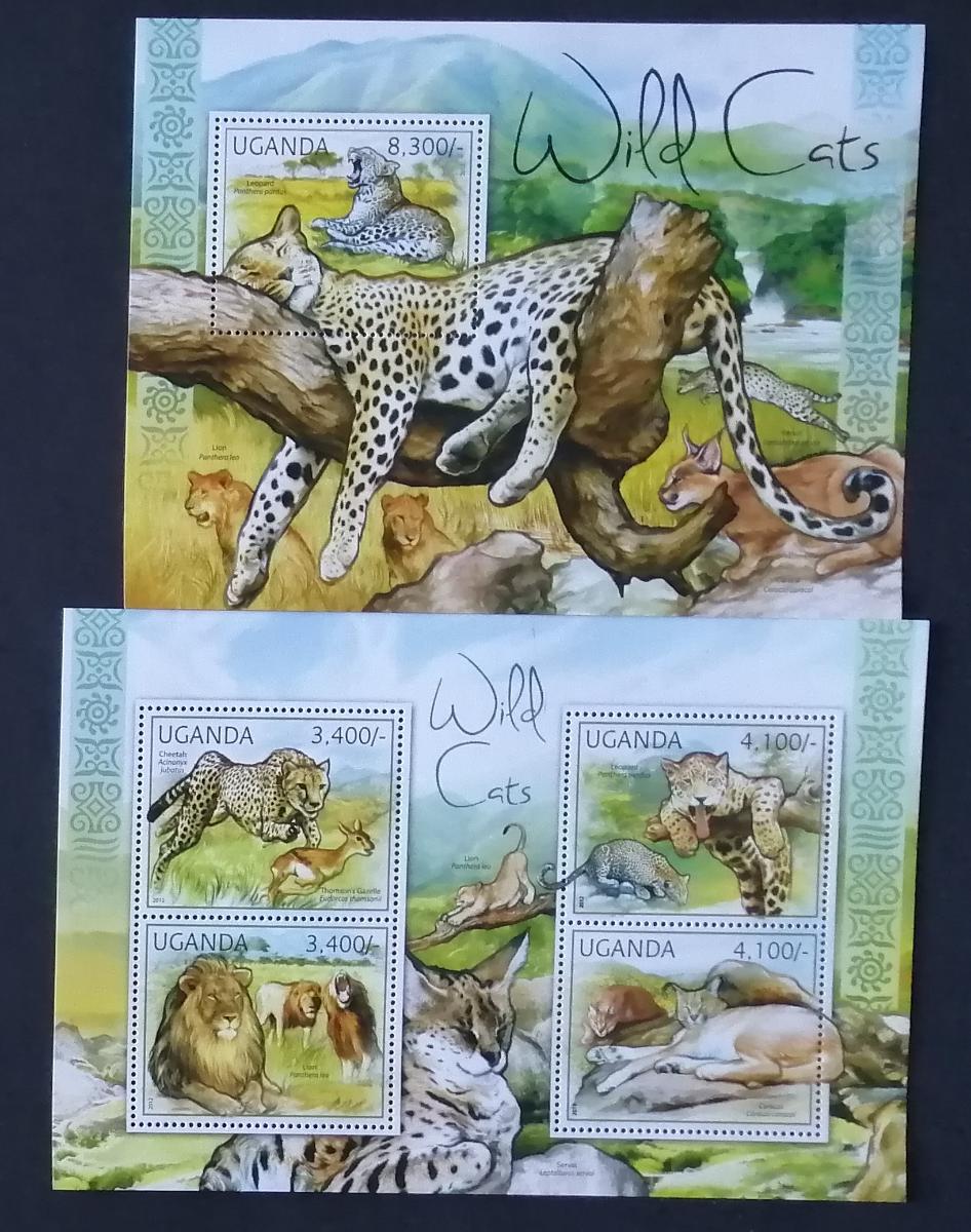 Uganda 2012 Mi.2805-8+Bl.378 21€ Velké africké kočky, lvi a gepardi