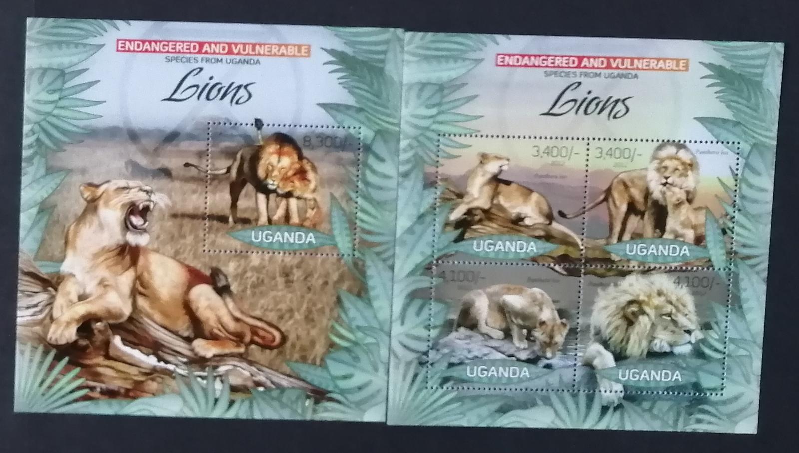 Uganda 2012 Mi.2979-2+Bl.409 21€ Fauna Ugandy, Lvi, Africké kočky