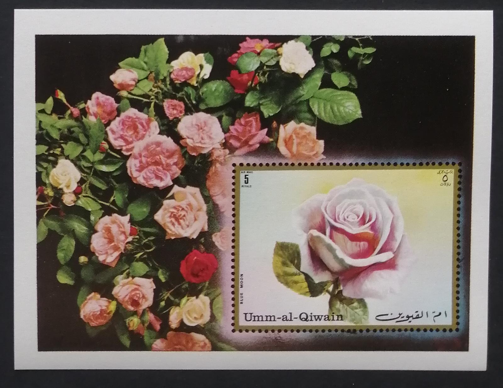 Umm al-Kuvajn 1972 Bl.56 4€ Růže, květiny a flora