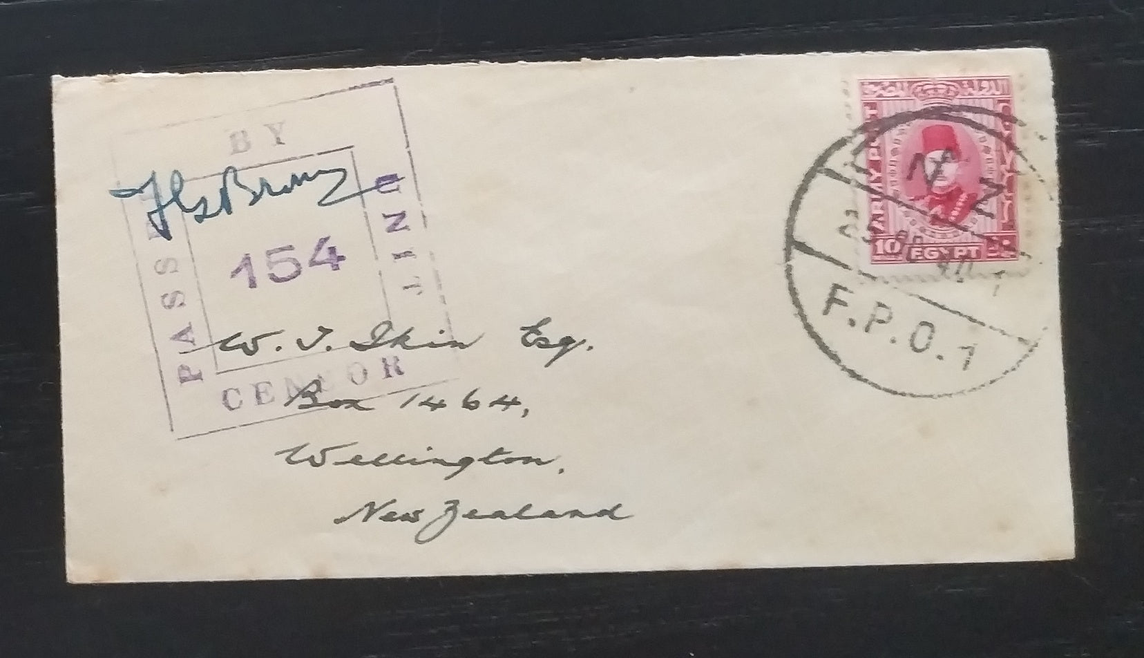 Egypt 1940 Armádní dopis s cenzurou