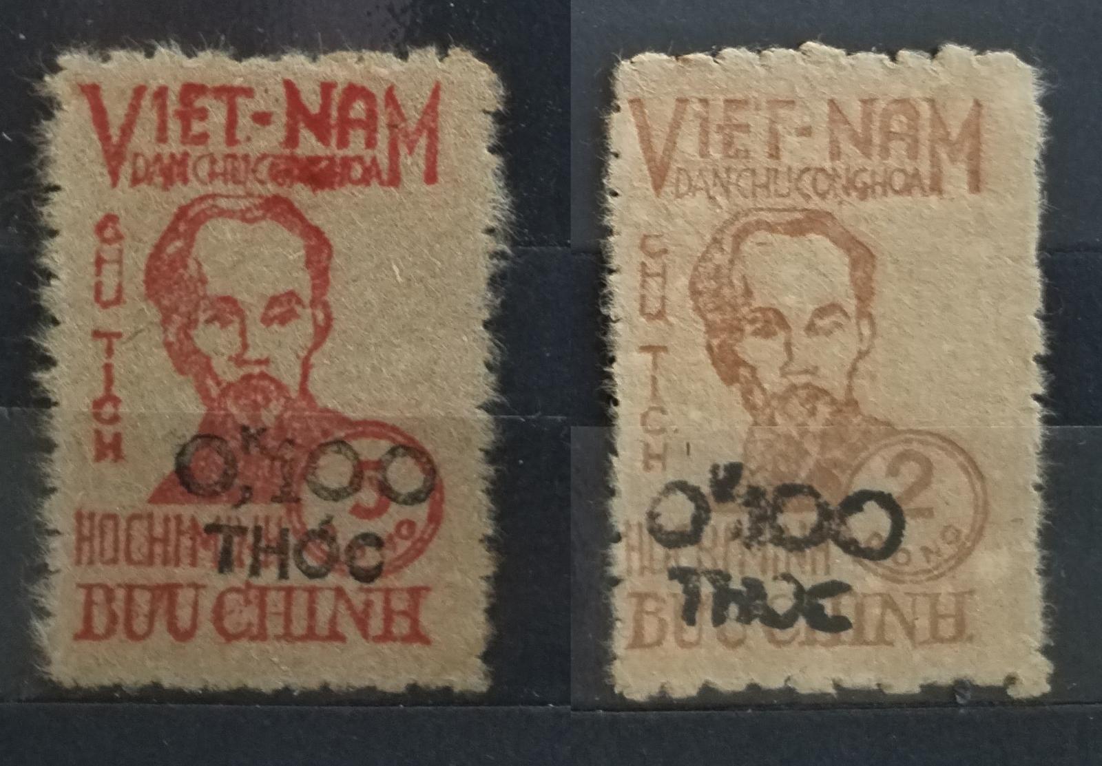 Vietnam 1955 200€ Prezident Ho Či Min - služební přetisky, hledané