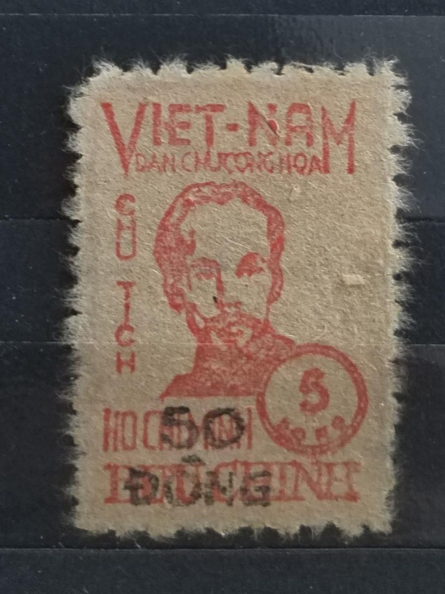 Vietnam 1956 10€ Prezident Ho Či Min - přetisk typ II.