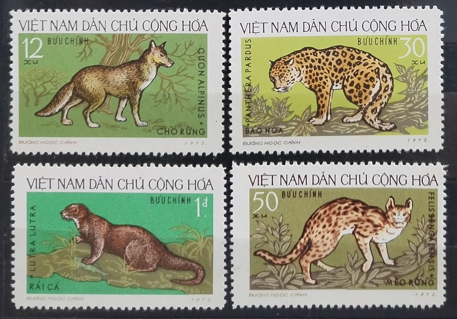 Vietnam 1972 Národní fauna, kočky a vlci
