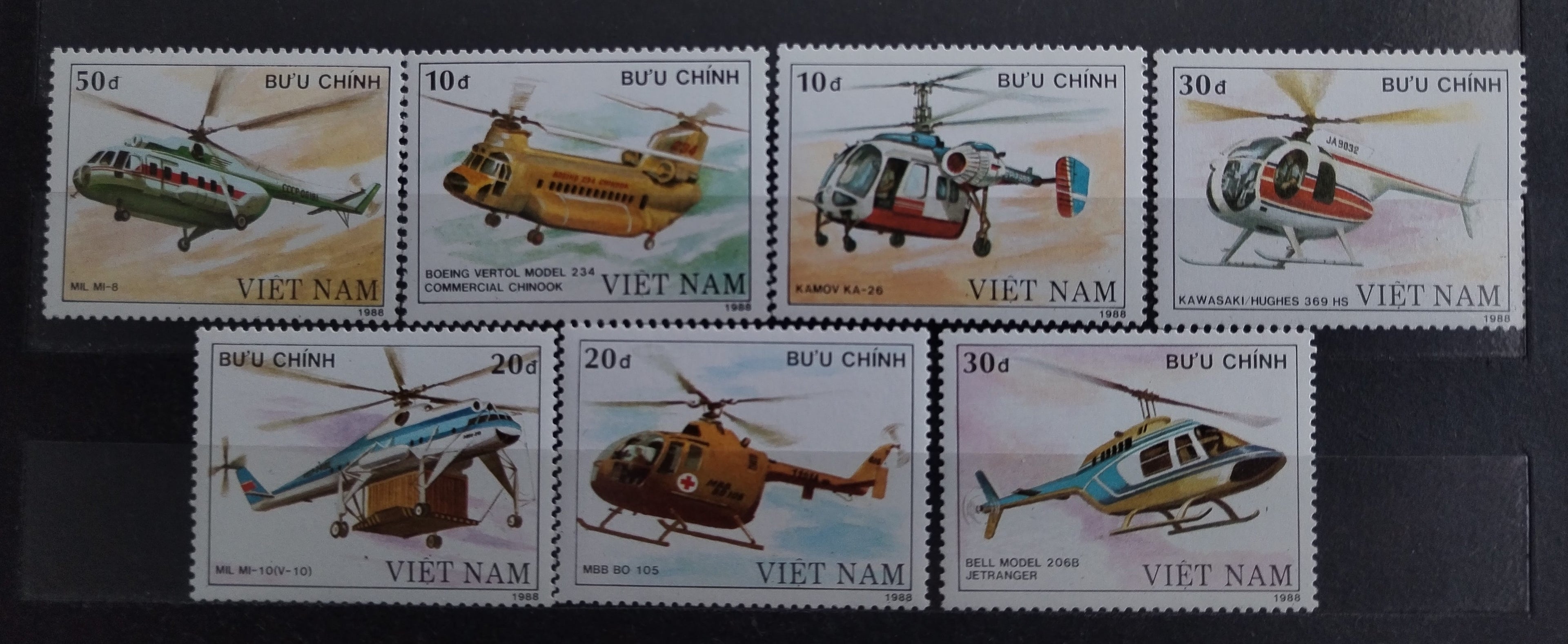 Vietnam 1989 Vrtulníky a letecká doprava