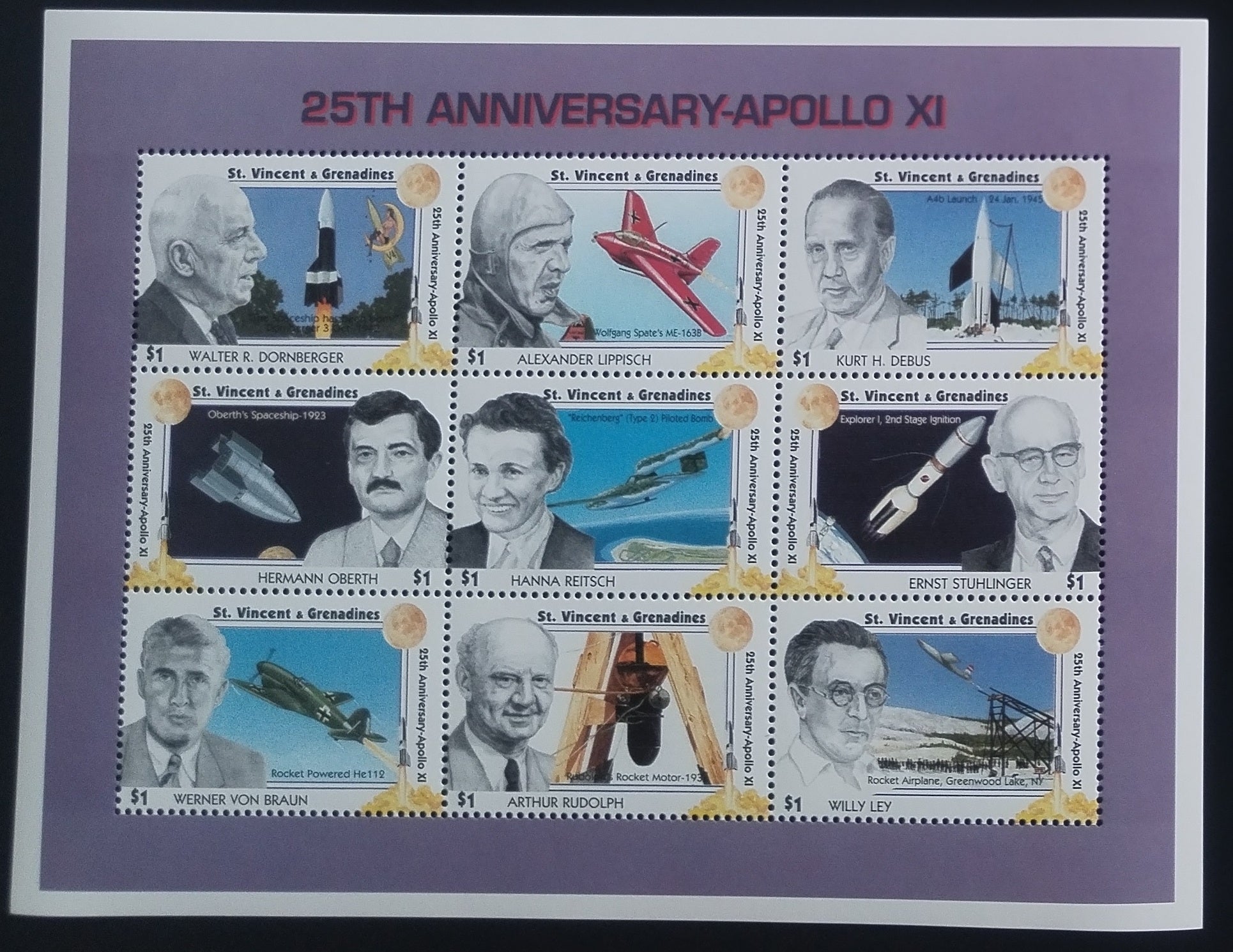 Svatý Vincent 1994 Výročí mise Apollo XI, Vesmír