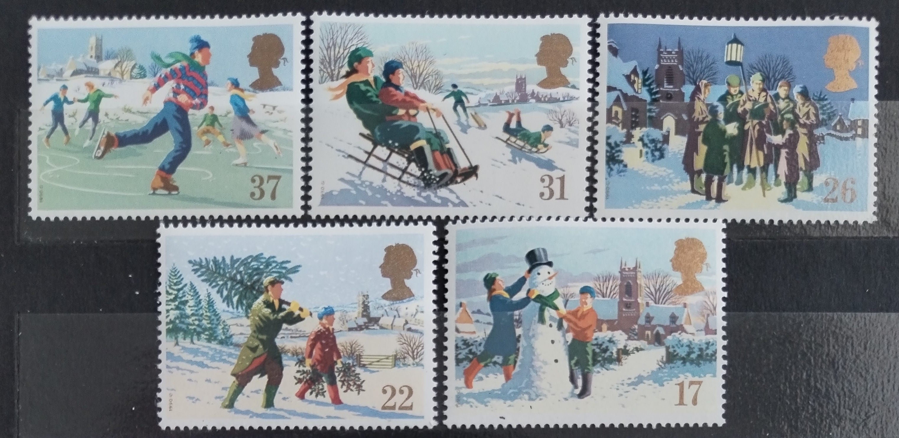 Velká Británie 1990 Vánoce a zimní sporty