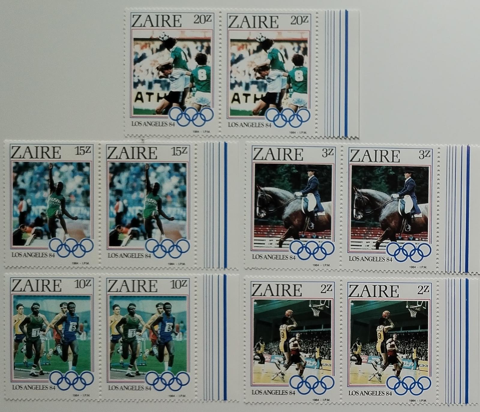 Zair 1984 12€ Olympijské hry LA, Sport PÁRY
