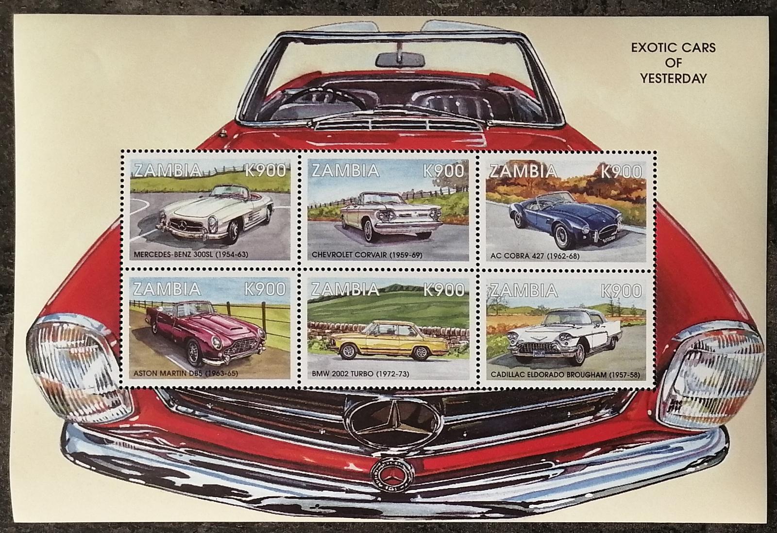 Zambie 1998 9€ Slavná a klasická vozidla Cadillac, Mercedes, Chevrolet