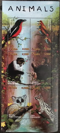 Zambie 2001 10€ Africká fauna tropů, Medojedi, Ptáci a opice, Ocelot