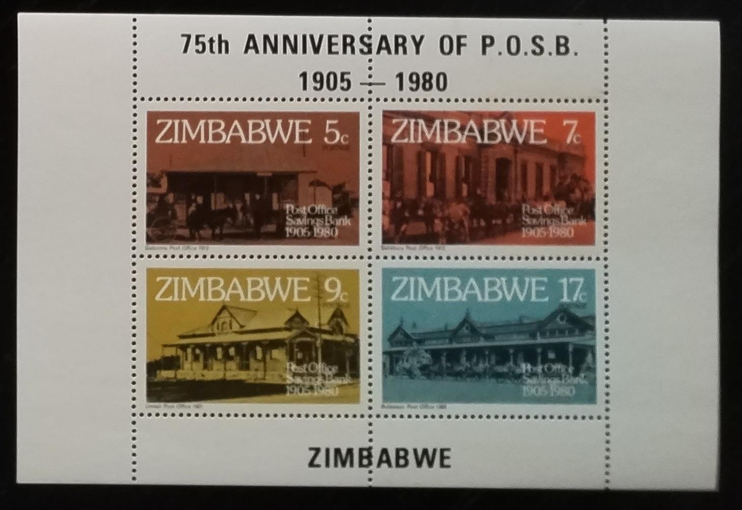 Zimbabwe 1980 Výročí poštovní banky