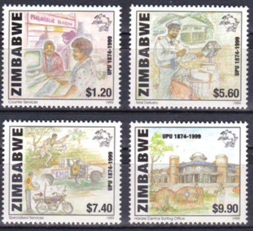 Zimbabwe 1999 Výročí Světové poštovní unie, UPU a doprava
